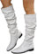 ticticlily Stivali Donna Moda Stivali al Ginocchio Stivali da Equitazione Casual Tacchi Spessi Comodi Scarpe in Pelle Invernali A Bianco 41 EU