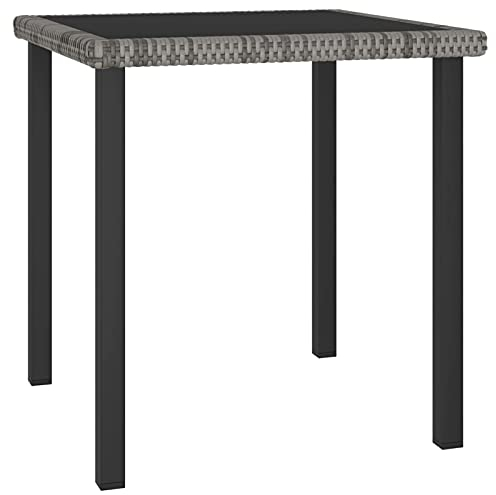 XIAOGUANG Garten-Esstisch, Tisch Balkon, Gartentisch, Balkontisch, Küchentisch, Garden Table, Terrassentisch, Grau 70x70x73 cm Poly Rattan