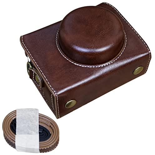Rieibi ZV1F Case - Vintage PU Leather Camera Case for Sony ZV1F ZV-1F DSLR Camera - ZV-1F Protective Case - Coffee