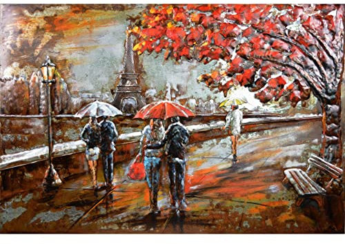 IDYL Metall-Bild mit 3D-Effekt | Moderne Kunst | Paris | 120 x 80 x 3 cm | Nr. 1365