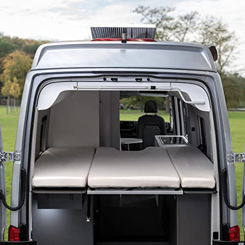 Black Forest Fox Wohnmobil Camper Spannbettlaken Heckbett VW Grand California 600 680 GC 600 Grani (Weiß, BFF-VW-GC600-SL-23)