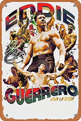 Muecddoa Metallschild – Eddie Guerrero Beliebter Wrestler Sportfan Poster Bar Wanddekoration 20,3 x 30,5 cm