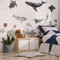 Neukids 250x200cm Wandtattoo Unterwasserwelt Aquarell ozean tiere Wandtattoo Oktopus Delphin Narwal Koralle Wandsticker Unterwasserwelt kinderzimmer Wohnzimmer Schlafzimmer Badezimmer Wandaufkleber