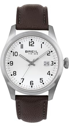 Breil Uhr Herren, Armband aus Leder, Gehäusedurchmesser 42 cm | Sammlung CLASSIC ELEGANCE, Uhrwerk Quartz Analog, Wasserbeständig bis 50 Meter, Schmuck als Geschenkidee Herren