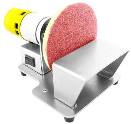 PODEC Mini Electric Belt Sander, Table Top Grinder Polisher Sanding Machine with Non-silp Feets, 7 Gear Speed Adjustment, Adjustable Speed 2000-6000r/min, for Metal and DIY Woodworking