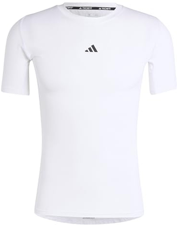adidas Men's Techfit Compression Training T-Shirt, White, XL