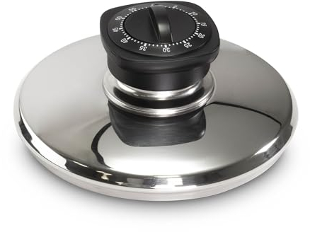 Oppaha Timer Pomello Universale per Pentole - Compatibile per Coperchi di Pentole con Filettarura 5mm - Adatto a Ogni Modello, Marca e Diamentro - Ventosa Inclusa per Uso Opzionale