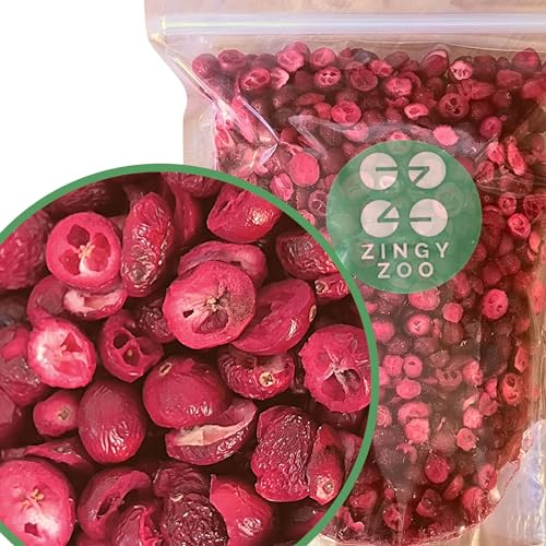 Mirtilli Rossi Liofilizzati Senza Zucchero | XL 250g Naturale Mirtilli Rossi Essiccati Mirtilli Freschi I Frutti Rossi | Freeze Dried Fruit Cranberry | Frutta Disidratata Liofilizzata ZingyZoo
