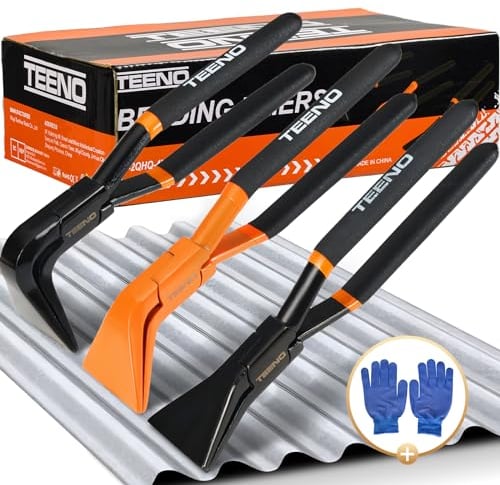 TEENO 3 Pezzi Piega Lamiera Manuale, Set di pinze pieghevoli per lamiere 0°, 45° E 90°, Circa 60mm Di Larghezza, In Acciaio Al Carbonio Brunito Nero, con un Paio di Guanti, Adatte Per Fai Da Te