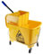 Berry Kentucky Mop Bucket with Wringer | 20L Mop Bucket on Wheels with Handle | Yellow Wringer Trolley with Caution Wet Floor Sign for Cleaning in Restaurants Hospitals Malls