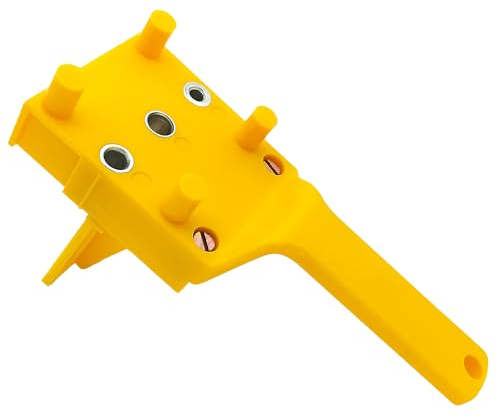 Dübellehre, Bohrhilfe/Dübelschablone – universelle Dübelhilfe für einfaches Bohren exakter Dübellöcher mit 6/8/10 mm, Set mit Bohrerführung, Holzbohrer und Holz-Dübeln – von KD Essentials