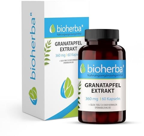 Granatapfel Kapseln – 60 Stück mit 720 mg Tagesdosis Extrakt enthält Selen von BIOHERBA PZN 17190648