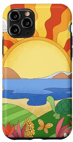 Hülle für iPhone 11 Pro Case Beach Design Trippy Sun Aesthetic Funky Psychedelic