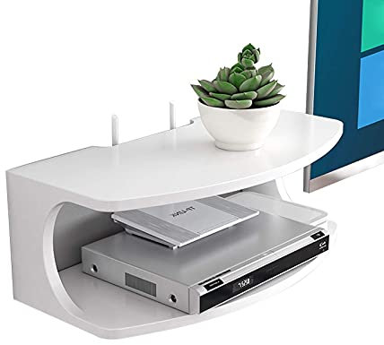 Wall Bracket TV Box,Floating Shelf for Tv Components White,Storage Racks for Cable Boxes/Routers/Remotes/DVD Players
