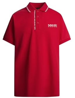 Red Bull Racing X Pepe Jeans Herren RBR Tipped Logo Polo, Red (Mars RED), M