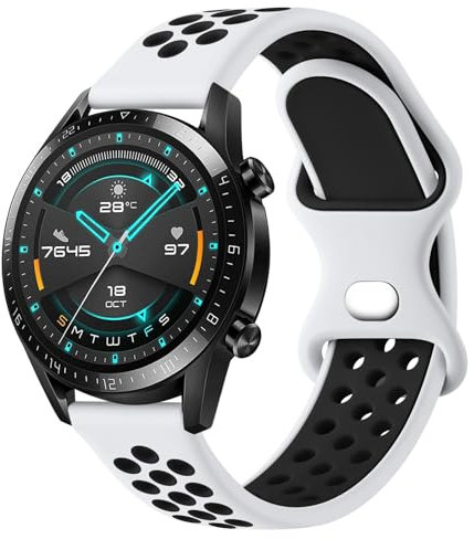 Vancle Correa Deportiva de Repuesto para Huawei Watch GT - Silicona Negra Transpirable