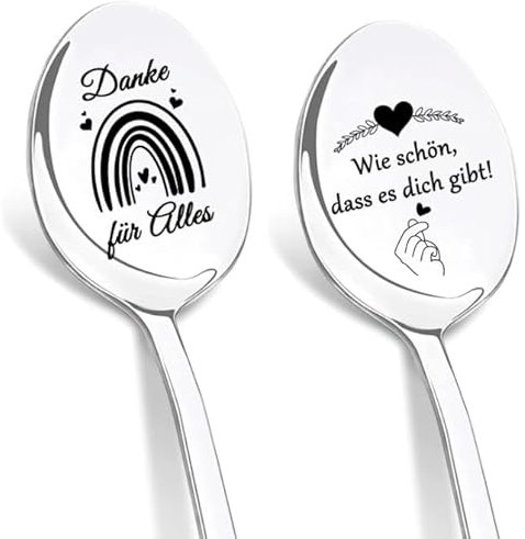 DIKARIYA Dankeschön Geschenke Klein, Kaffeelöffel mit Gravur-Wie schön, DASS es Dich gibt! Dankeschön Erzieherin Abschied, Abschiedsgeschenk für Kita Erzieherin Kollegin Lehrerin Kita Frauen Männer