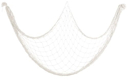 cobee Fischernetz Deko, 100 X 200cm Fischerei Dekorative Kinder Fischernetz Wand Dekoration Strand Themen Hängende Foto Wanddekoration Mediterranen Stil Netz Deko Wohnzimmer Hintergrund(Cremefarben)