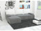Easy4You Ecksofa Mini L-Form Grau/Weiss – 202x79x140 cm - Schlafsofa mit Bettkasten und Schlaffunktion - Eckcouch mit Stauraum – Links – Stoff Mikrophase 27/31