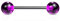 beyoutifulthings Zungen-piercing Acryl-Ball Lila leuchtende UV-Kugeln 6-mm Silber Universal-Piercing Chirurgenstahl Barbell-s Stab-länge 16-mm