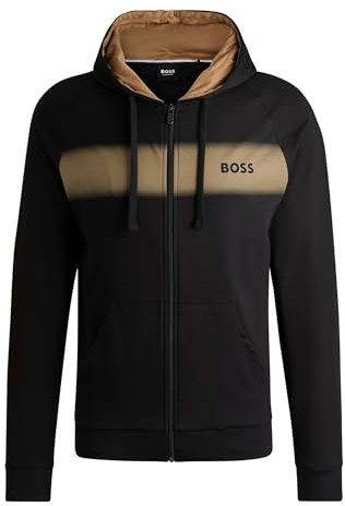 BOSS Herren Authentic Jacket H Hoodie aus Baumwoll-Terry mit Reißverschluss und Dégradé-Streifen Schwarz001 XXL