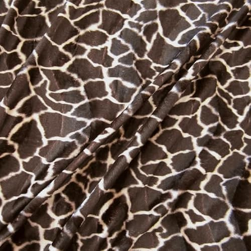 Stoff Meterware Giraffe Giraffenfell braun beige Fellimitat Kunstfell Velour Karneval Fasching Kostüm Fell