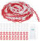sourcing map Plastic Chain 200 FT/61 M, Safety Chain Red White Plastic Chain Link Barrier with Zip Ties and S-Hooks for Crowd Control Queue Line Fence Decoration