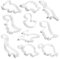 Vonavira Dinosaur Cookie Cutter Set 10-Piece T-Rex Brontosaurus Triceratops Dinosaur Head Footprint