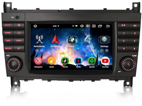 8-Kern 4GB RAM 64GB ROM 7 Zoll Android 14 Autoradio GPS Navi Für Mercedes C Klasse W203 CLC Klasse G-Klasse W463 IPS Touchscreen CarPlay Android Auto Bluetooth 5.0 DAB+ WiFi DSP USB OBD2 Canbus SWC