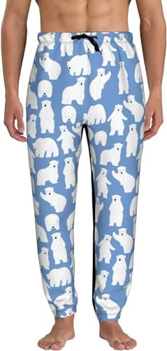 Zltegako Herren-Jogginghose, Eisbär, Herren-Jogginghose, Baggy-Jogginghose mit Tasche, Größe 3XL, Eisbär 1, M