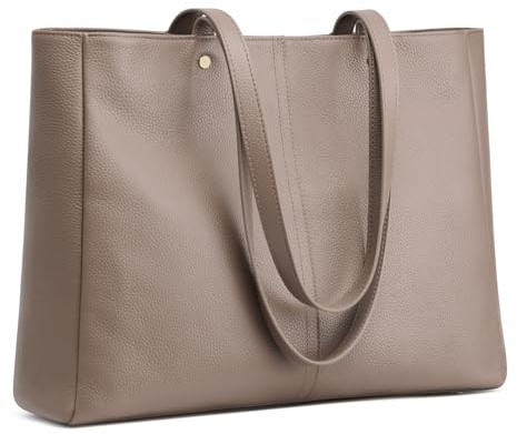 Kattee 14 Zoll Laptoptasche Arbeitstasche Handtasche weiches Leder Schultertasche für Damen mit Gepäckfach
