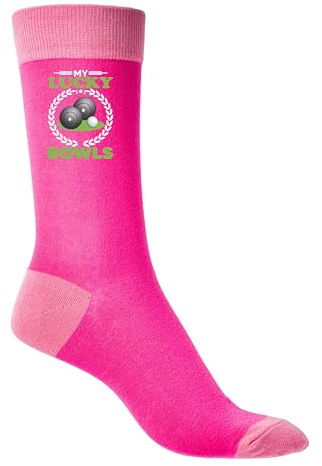 Print4U My Lucky Bowls Ladies Pink Socks Gift For Her Crown Green Birthday Gift