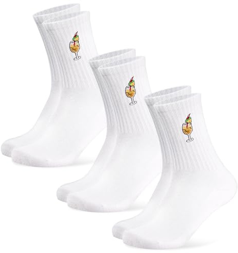 Niofind Valentinstag Geburtstag Geschenk für Lieblingsmensch Paare, 3 Paar Tennissocken Damen mit Herz Motiv, Baumwolle Lustige Socken, Personalisiert Socken für Freundin Partner Frauen 35-38 39-42