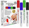 G4GADGET 8 Pack Whiteboard Markers Bullet Tip – Dry Wipe Pens Assorted Colours (2x Black, 2x Blue, 2x Red, 2x Green) – Erasable White Board Pens for Classroom, Home, Office, Teachers