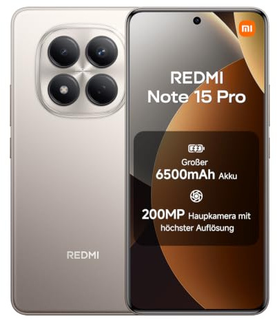 XIAOMI REDMI Note 15 Pro, Smartphone 12+512GB, Titanio, 6500 mAh