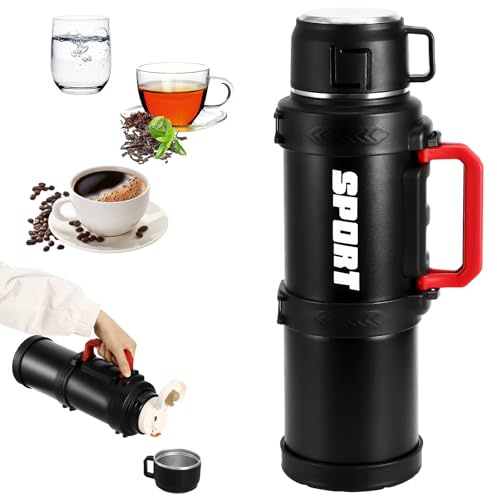 Hangrow 2.5L Vacuum Flask Stainless Steel with Coffee Cup Lid | Large Capacity Double Layer Thermal Flask Coffee Flask Vacuum Insulated Bottle for Hot and Cold Drink for Outdoor Home