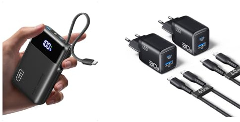 INIU 45W 20000mah Power Bank & INIU 30W USB C Ladegerät 2-Pack