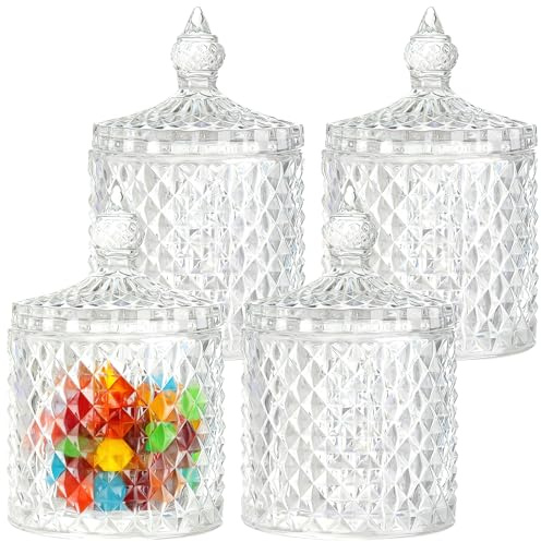 YFNVH 4 Stück Glas Bonbonglas mit Deckel 560ml
