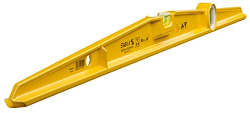 STABILA Wasserwaage Type 81 S, 80 cm, robustes Alu-Druckgussprofil, 1 Horizontal-Libelle, 1 Vertikal-Libelle, Made in Germany, Gelb