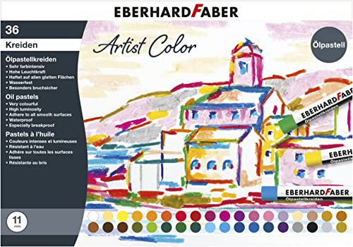 Eberhard Faber 522036 - Ölpastellkreide Artist Color, 36 bruchsichere Ölkreiden 11 mm Durchmesser