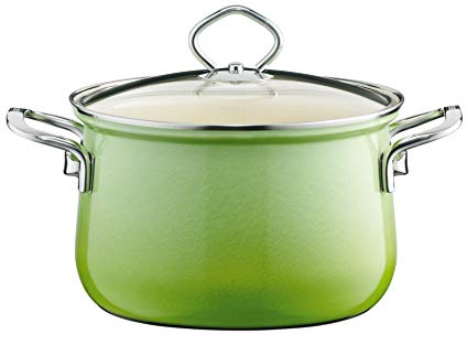 RIESS émeraude, marmite faitout, marmite avec couvercle en verre, vert, différents diamètres au choix, 6l