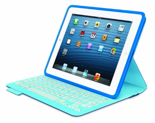 Logitech FabricSkin Blatt Blau - Tablet-Schutzhüllen (Blatt, Apple, iPad 2, iPad (3G & 4G), Tastatur, 565 g, Blau)