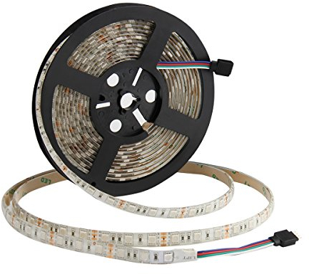 SUPERNIGHT RGB LED Strip LED Lichtstreifen SMD 5050 Wasserdicht (IP65) flexibel DC 12V 5M 16.4ft 300 LEDs LED Beleuchtung LED Band für Innen außen (60 LEDs/m)