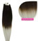 Tape Extensions Ombré Echthaar Haarverlängerung 60cm Tape In Haare mit Klebeband 10 Tressen x 4 cm breit und 2,5g Gewicht pro Tresse Farbe #1b/grau Naturschwarz Grau