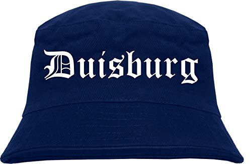 sostex Duisburg Fischerhut - Dunkelblau - Altdeutsch - Bedruckt - Bucket Hat Anglerhut Hut L/XL Dunkelblau