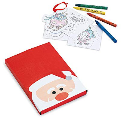 Set zum Ausmalen mit Weihnachtsmotiven, in roter Karton, Geschenke für Kinder, Weihnachten, Weihnachten... (30)