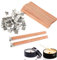 gotyou 50-teiliges Kerzenhalter-Set, Halterung aus Eisen, natürlicher Docht, Dochte aus Naturholz, Docht aus Holz, Kerze, mit Metallbasis, Docht aus Holz, als Geburtstagsgeschenk