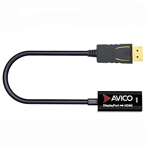 Avico DisplayPort 1.2 to HDMI 2.0 Adapter – 4K 60hz HDR – 2K 144hz – 1080P 240hz – 6ft Cable – for Monitors, TVs, PCs, MacBooks, Projectors