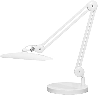 Neatfi Lampada da lavoro a LED XL da 2.200 lumen, lampada da scrivania super luminosa da 24 W, LED SMD da 117 pezzi, dimmerabile (Non-CCT con Base, Bianco)