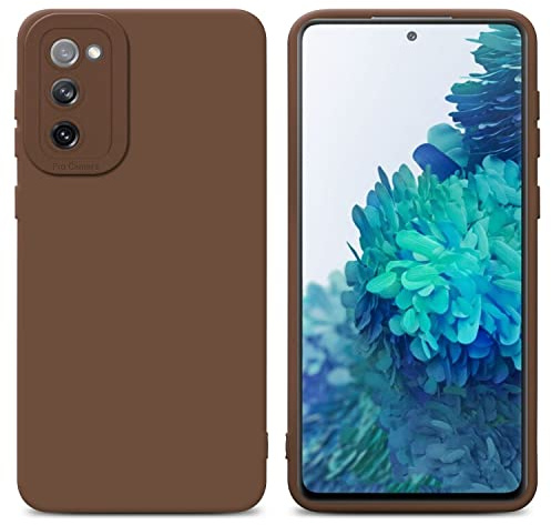 Cadorabo Hülle kompatibel mit Samsung Galaxy S20 FE Schutzhülle TPU Silikon Case Liquid Design mit Kameraschutz Slim Kratzfest Weiche Gummi mit Rundumschutz Case Hülle für Galaxy S20 FE in Braun